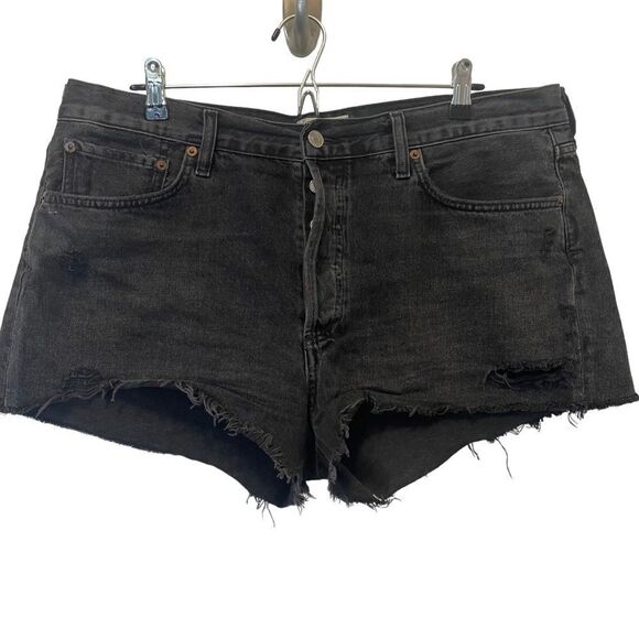 AGOLDE Parker distressed denim shorts in Black Size 32 - Picture 4 of 10